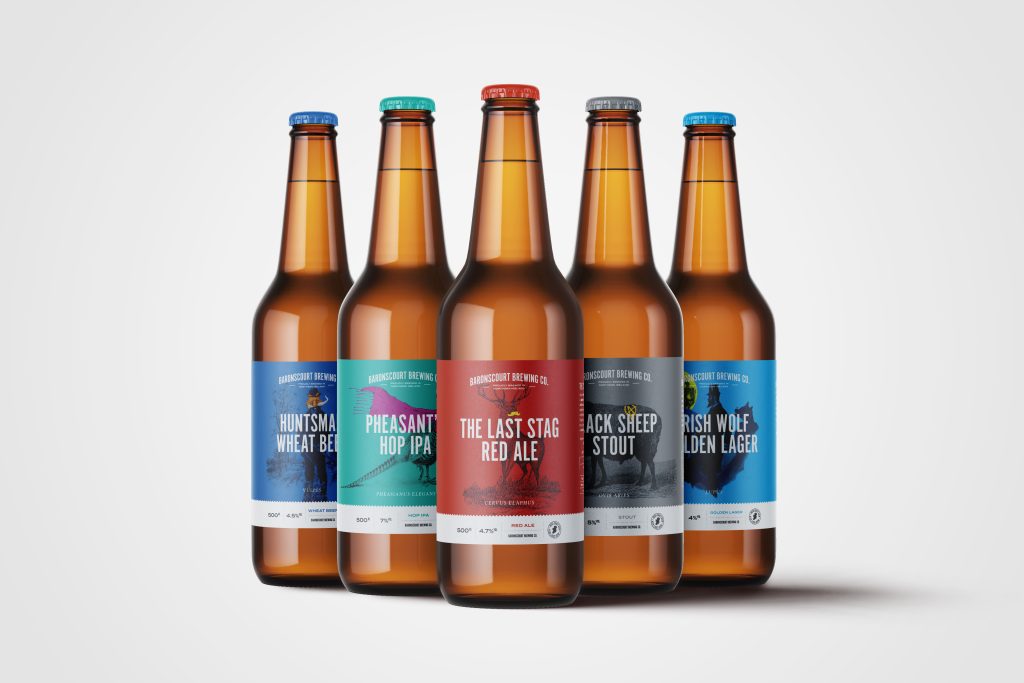 Beer packaging design - Baronscourt Brewing Company N. Ireland